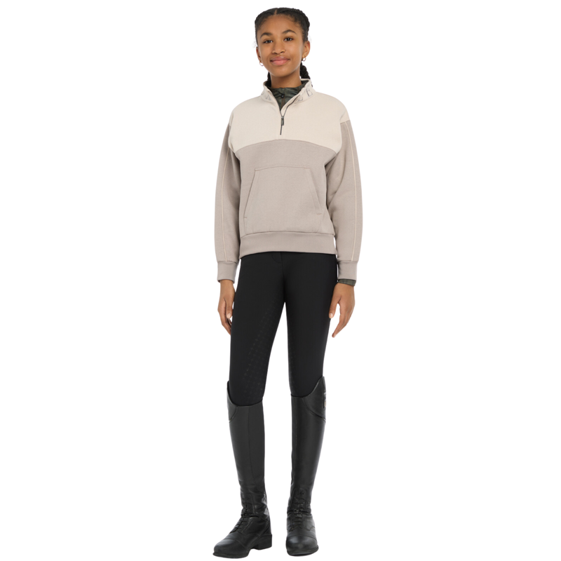 LeMieux Young Rider Kate Quarter Zip Sweat in Ash/Stone-3